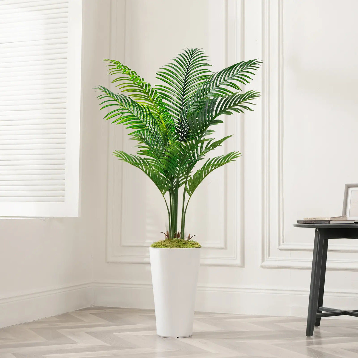 Artificial Palm Tree in Tall White Pot