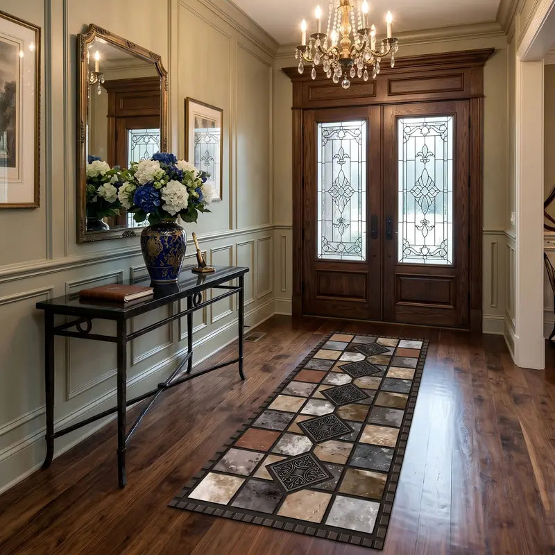 Tile Pattern Kitchen Runner Rug
