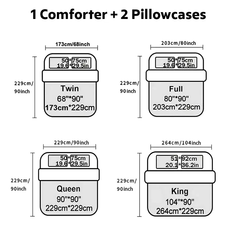 Blue and Black Block Print Comforter Bedding Set