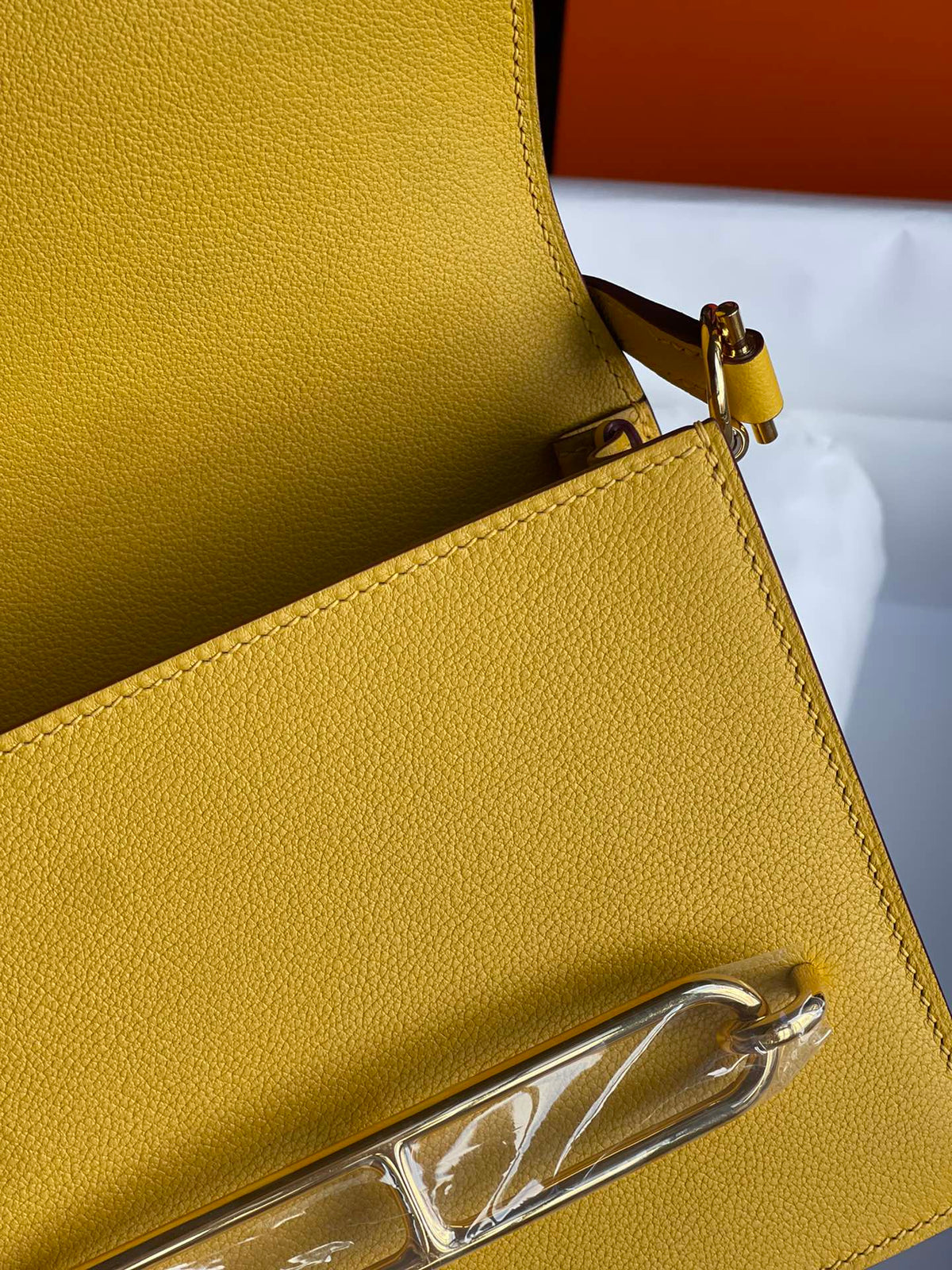 Hermès Roulis 18 Crossbody Bag - Vibrant Yellow Epsom Leather with Gold Hardware