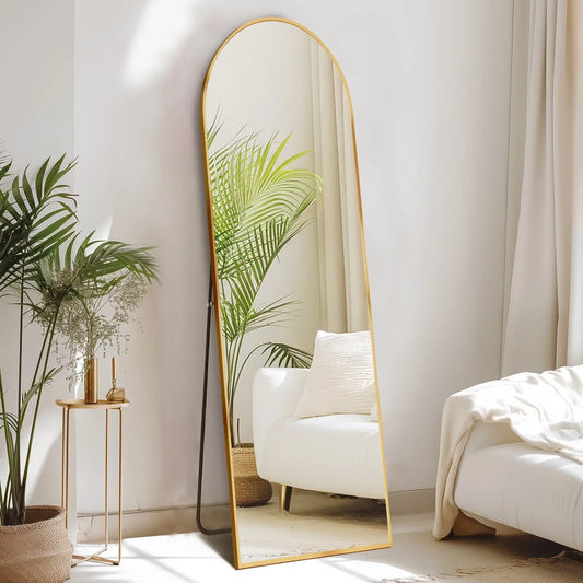 Gold Frame Arched Full Length Floor Mirror