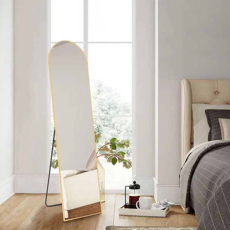 Gold Frame Arched Full Length Floor Mirror