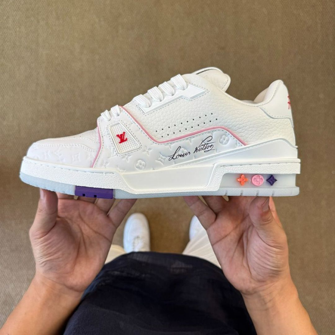 LV Trainer Sneaker White and Pink 1A9T4J