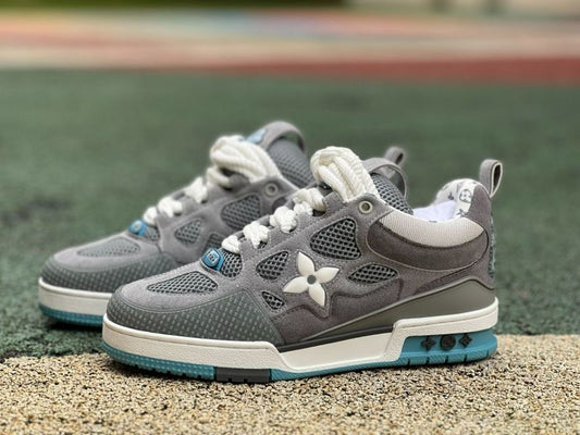 Louis Vuitton LV Trainer Sneaker Grey White Light Blue