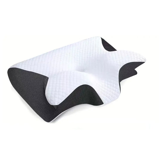 Contoured Memory Foam Pillow with Quilted White Cover