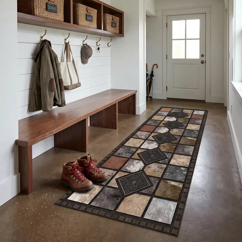 Tile Pattern Kitchen Runner Rug