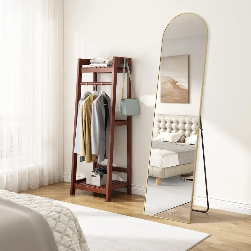 Gold Frame Arched Full Length Floor Mirror