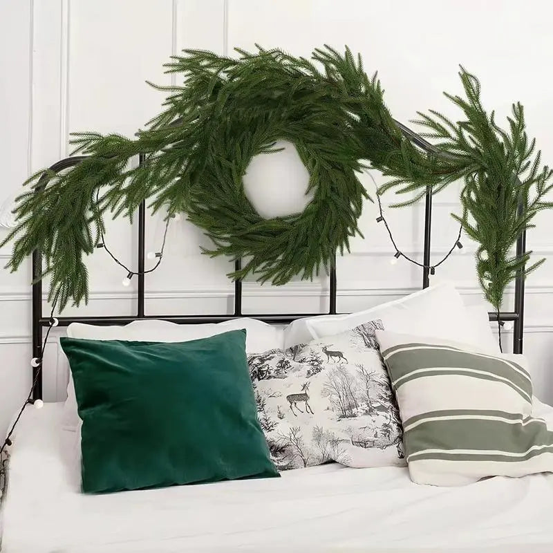 Green Artificial Pine Garland for Mantels