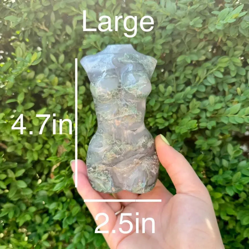 Carved Agate Crystal Torso Figurines