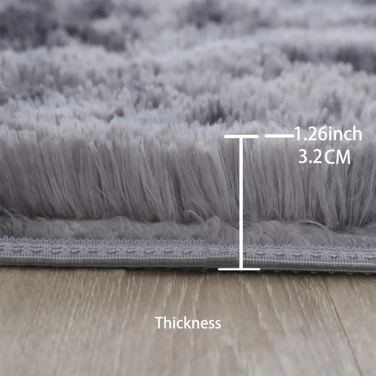 Charcoal Black Shaggy Rectangular Area Rug
