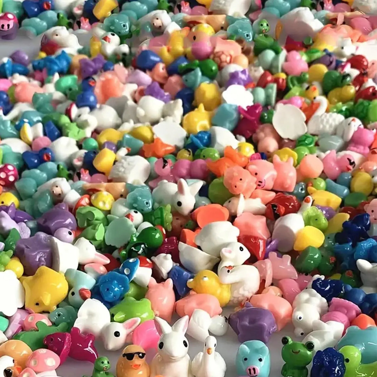 Assorted Miniature Resin Animal and Mushroom Figurines