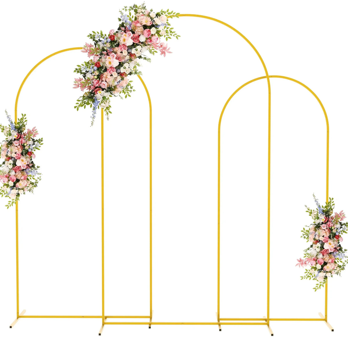 Gold Arched Metal Backdrop Frames, Set of Three