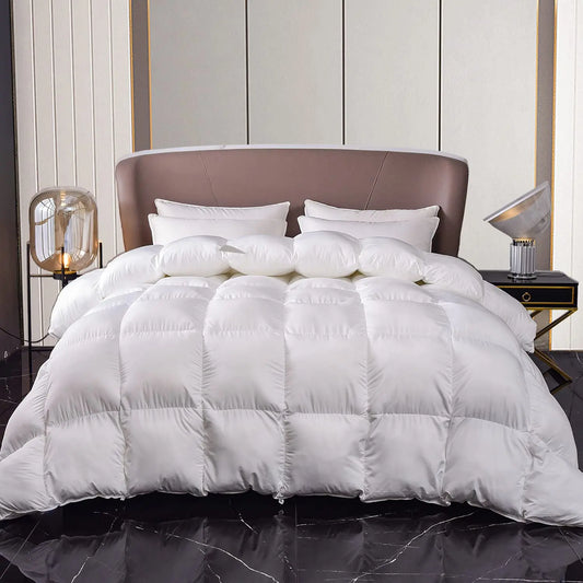 White Box-Stitched Quilted Comforter Insert