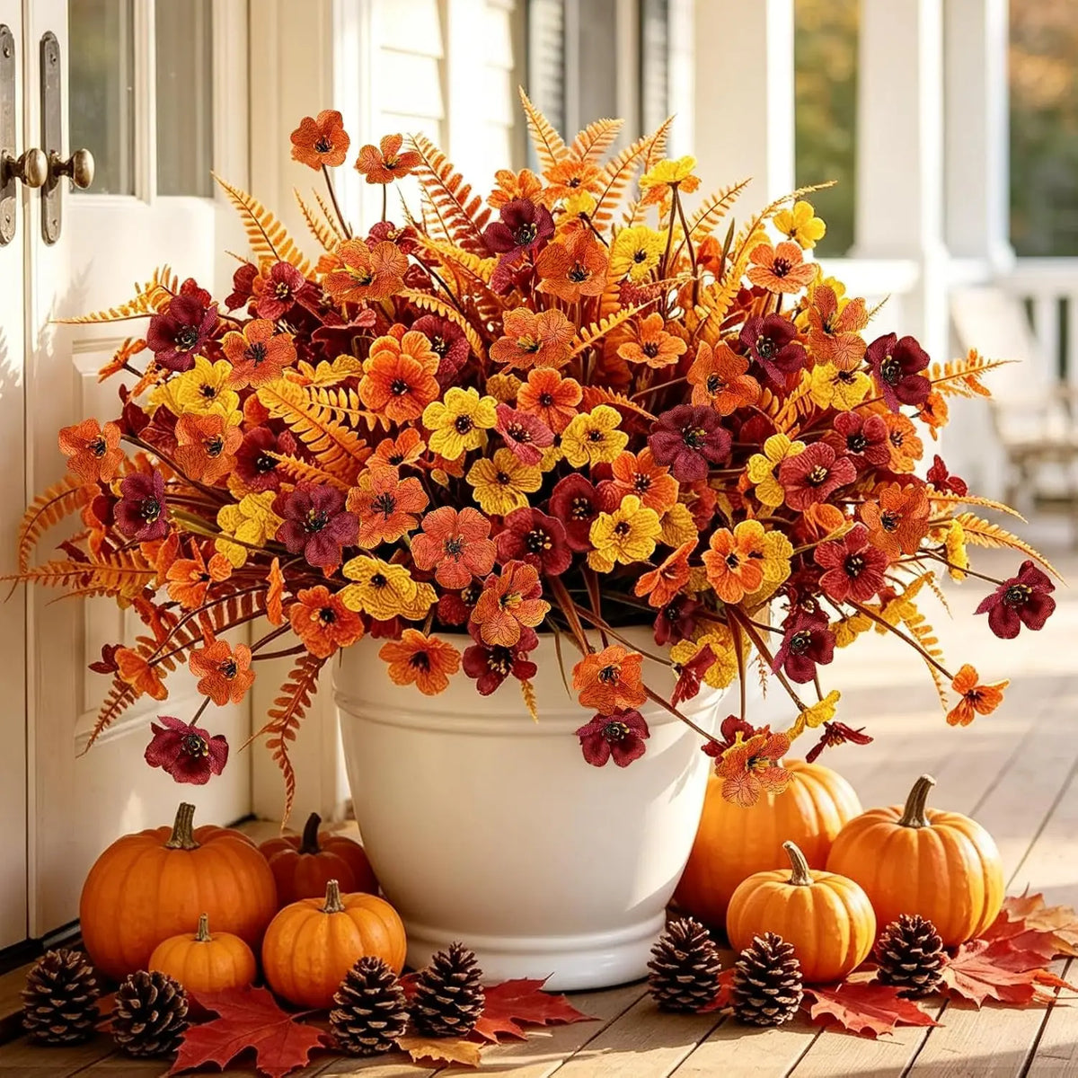 Autumn Faux Flower and Fern Stem Bundle