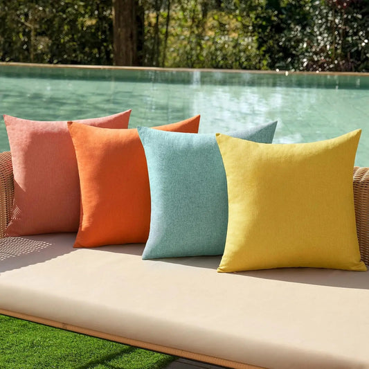 Square Linen-Look Cushion Covers in Four Colors