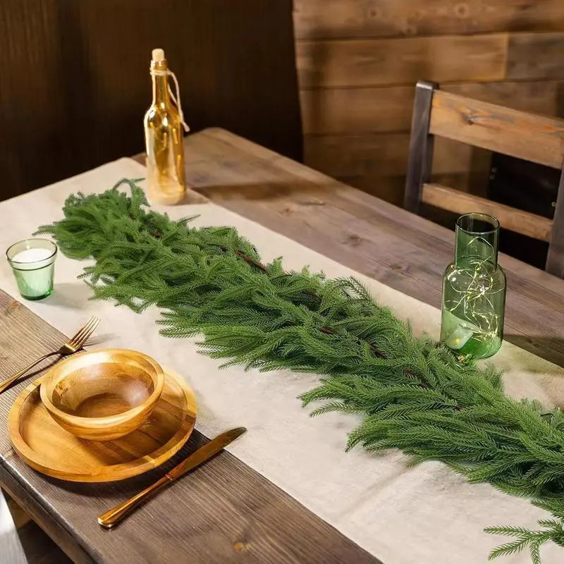 Green Artificial Pine Garland for Mantels