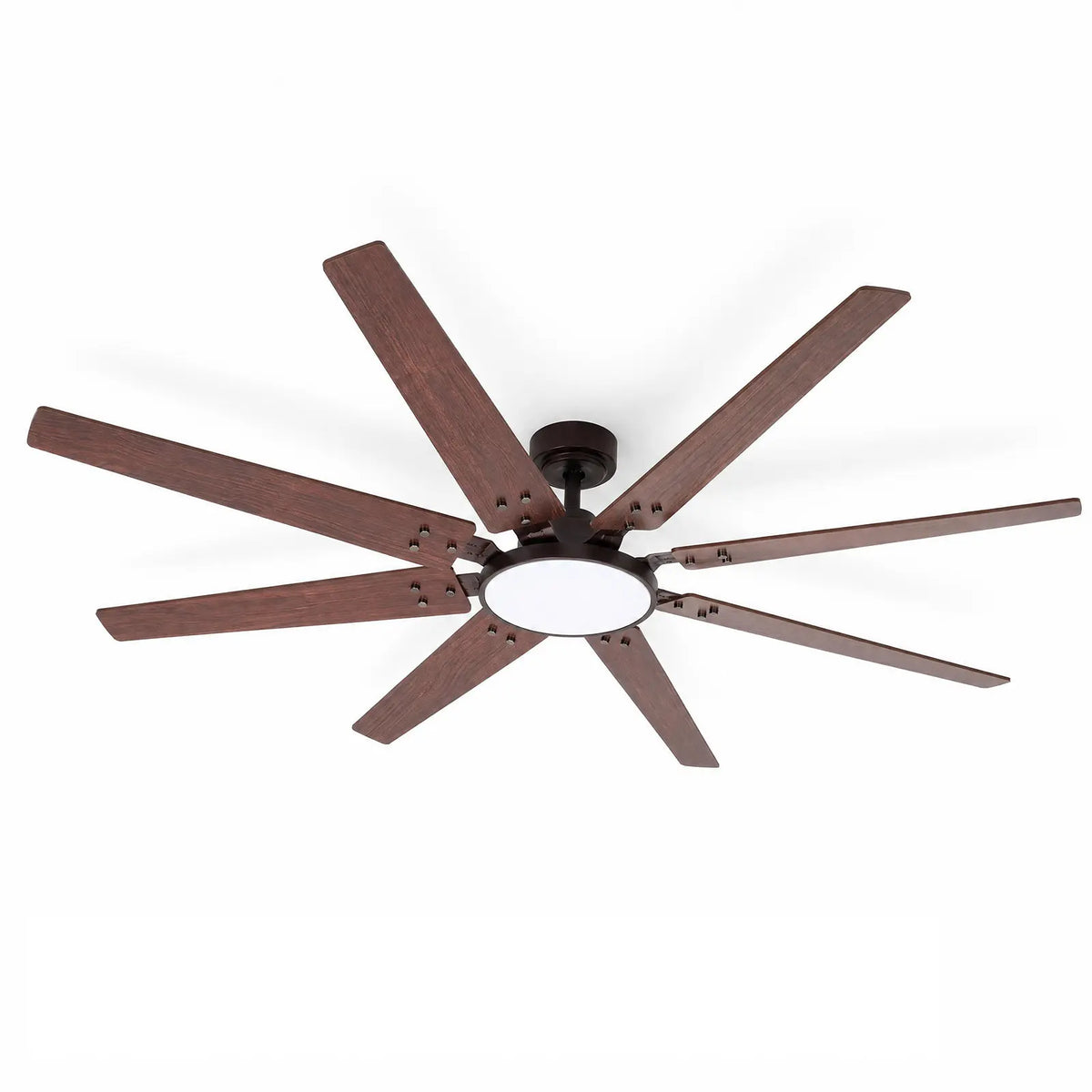 Eight-Blade Ceiling Fan with Dark Wood-Look Blades
