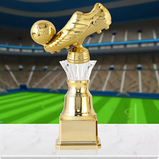 Gold Tone Football Boot and Ball Trophy