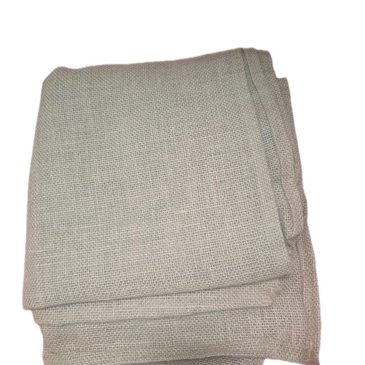 Folded Natural Burlap Cloth in Grey-Green