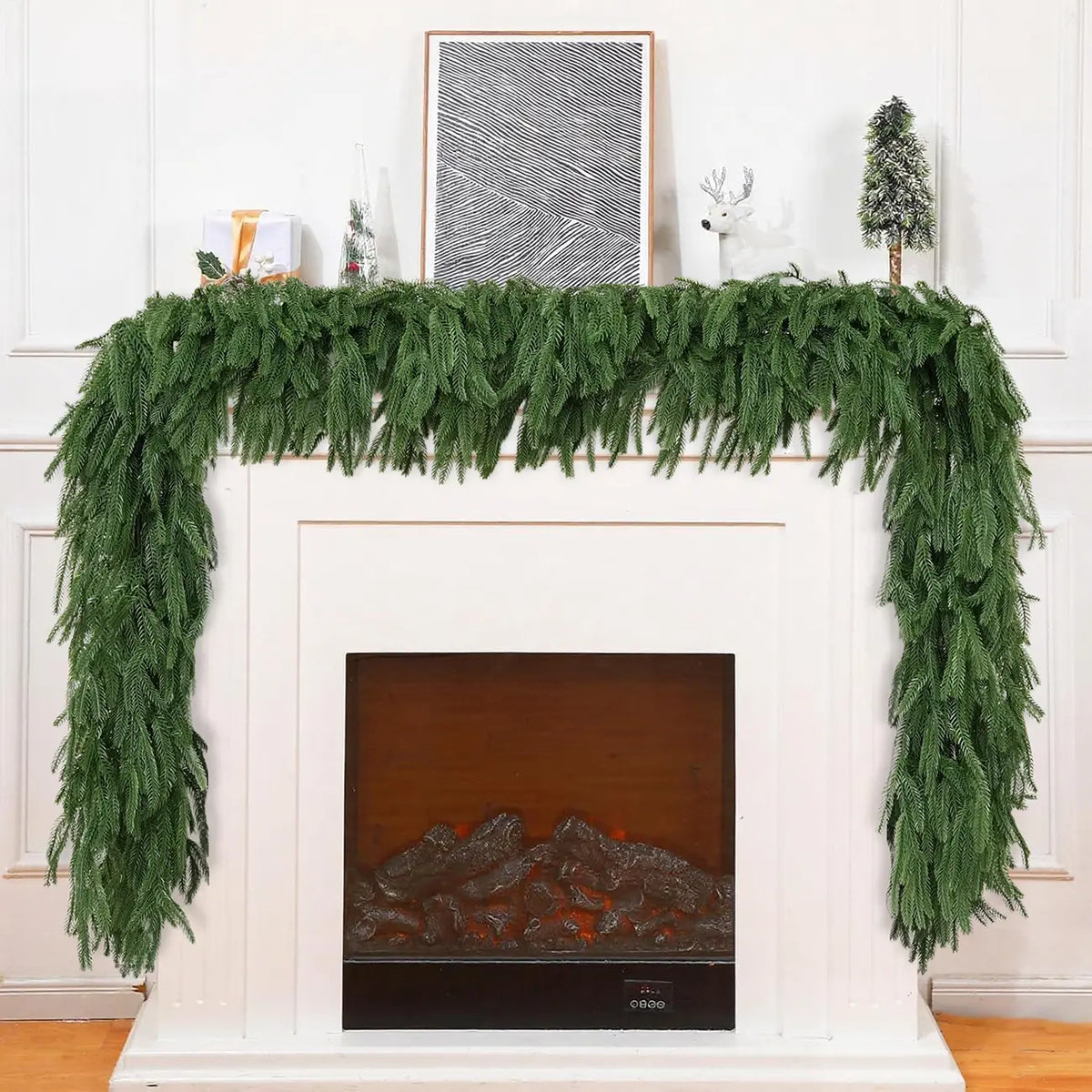 Artificial Pine Garland for Mantel Decor