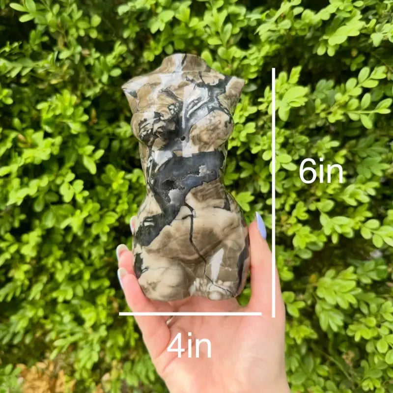 Carved Agate Crystal Torso Figurines