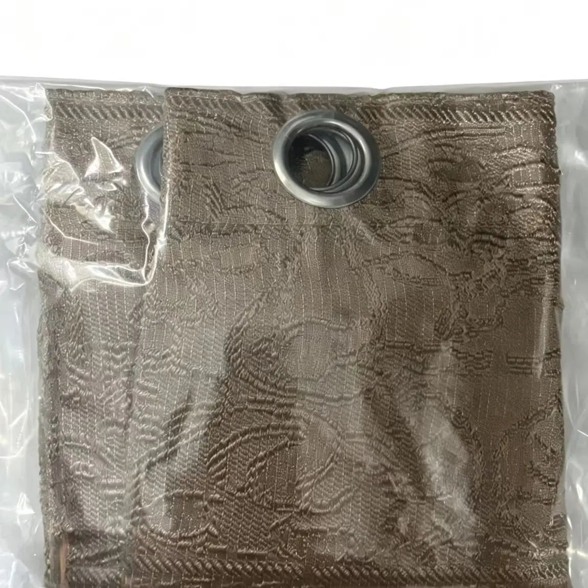 Gold Embroidered Curtains with Sheer Layer and Swag Valance