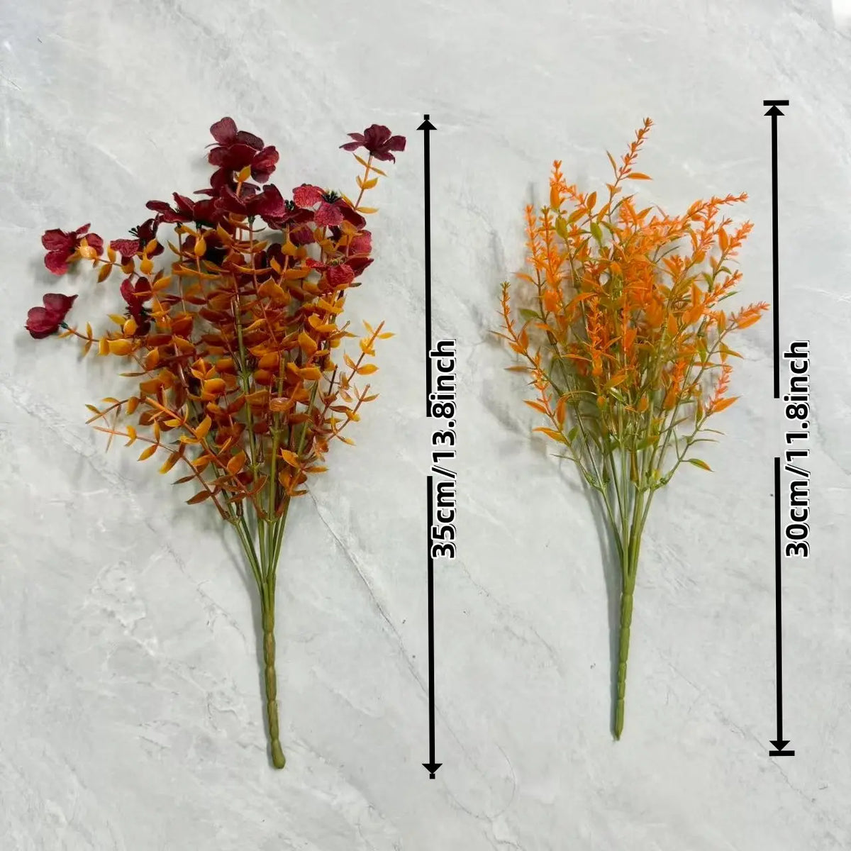 Burgundy and Orange Artificial Flower Stem Bundle