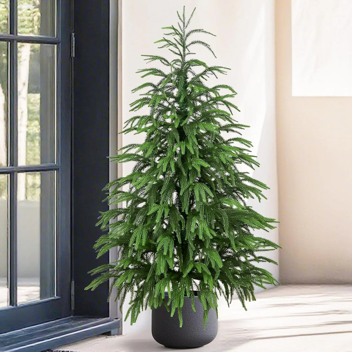 Artificial Evergreen Tree in Dark Grey Pot