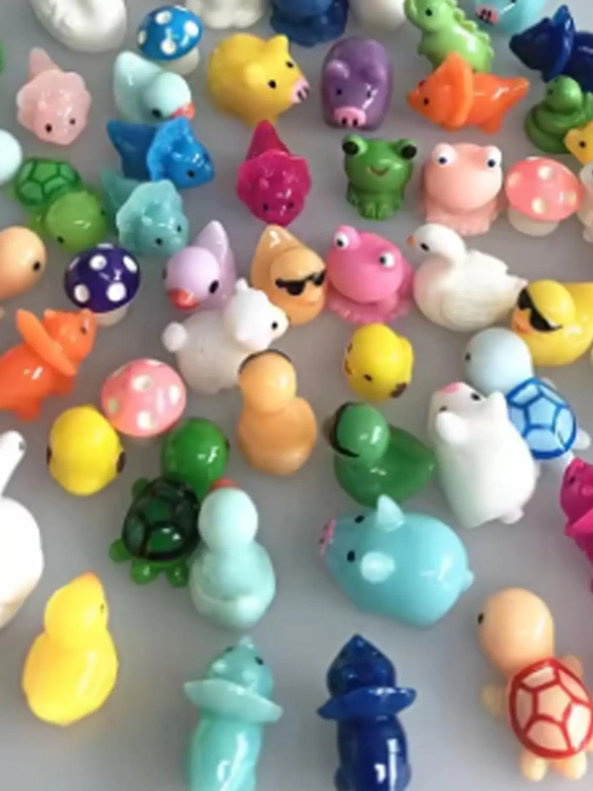 Assorted Miniature Resin Animal and Mushroom Figurines