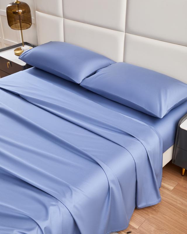 Blue Cotton Sheet Set With Matching Pillowcases