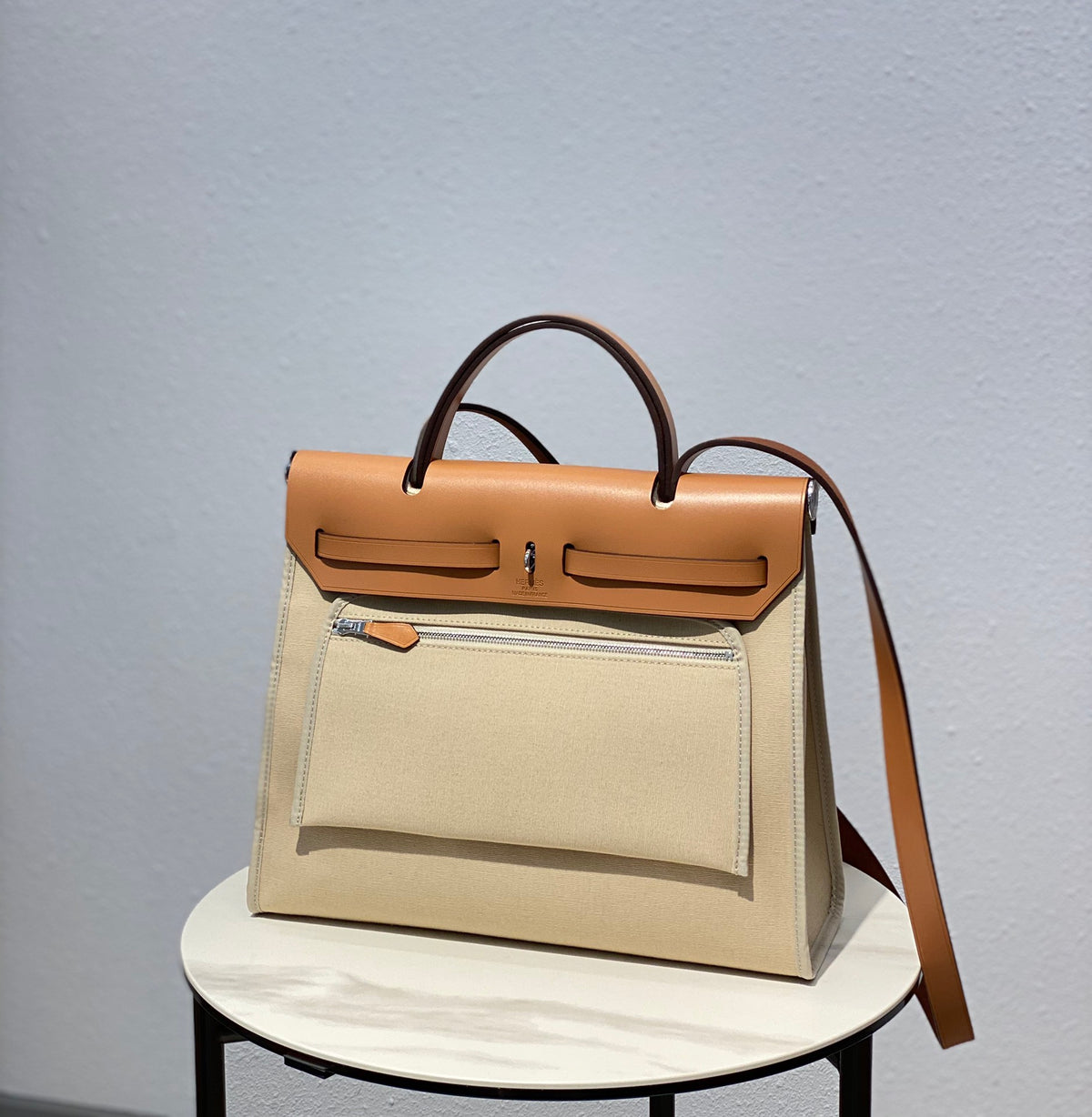 Hermès Herbag Zip 31 Canvas &amp; Leather Handbag - Beige/Tan