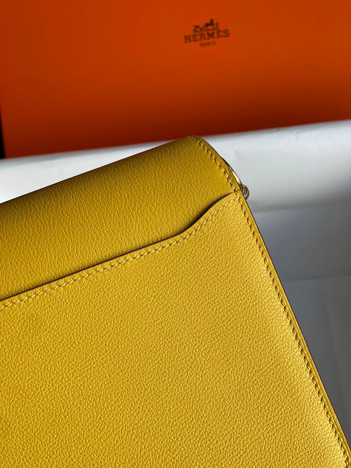 Hermès Roulis 18 Crossbody Bag - Vibrant Yellow Epsom Leather with Gold Hardware