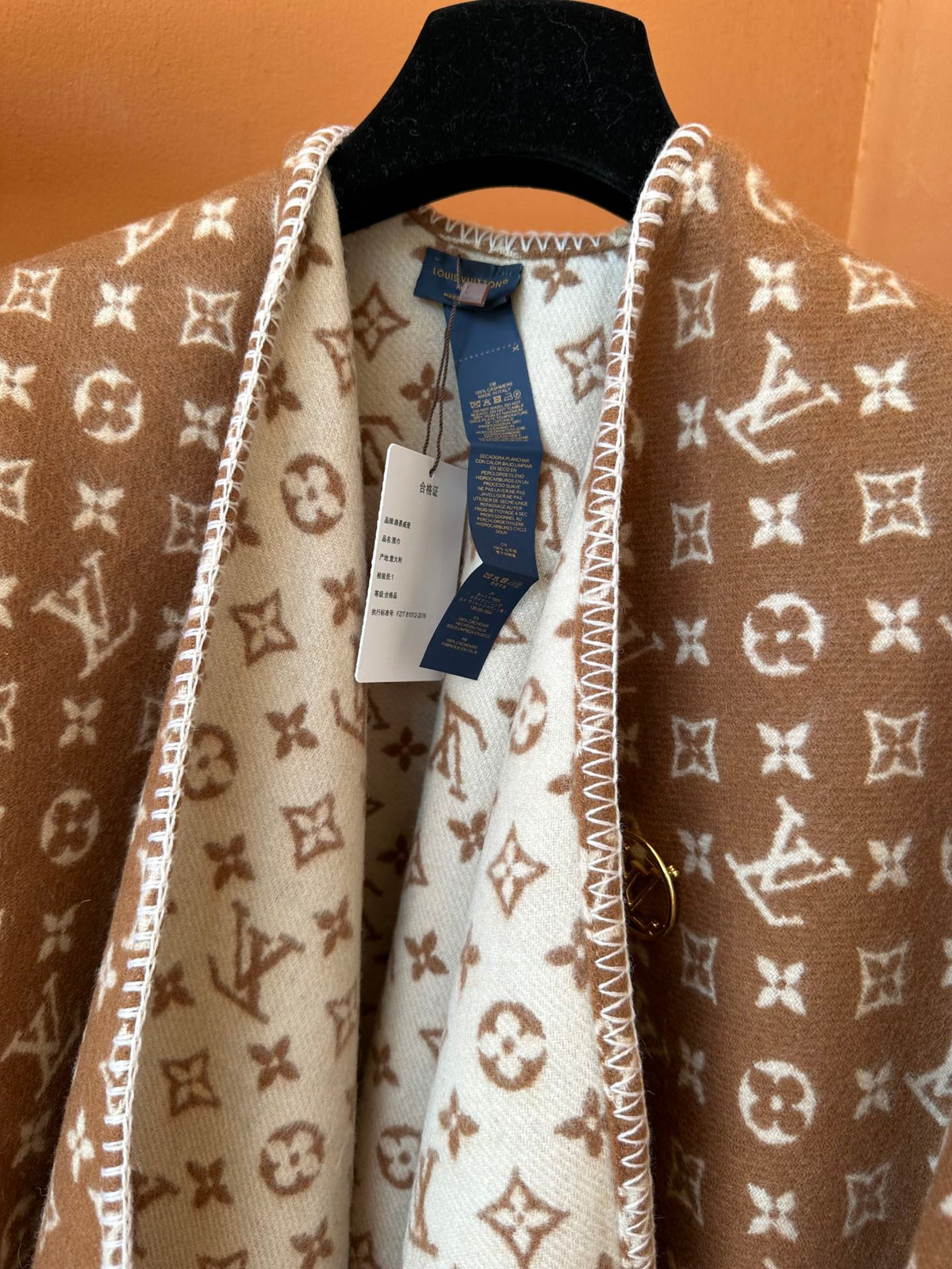 Louis Vuitton Monogram Brown and Beige Wool &amp; Cashmere Throw Blanket