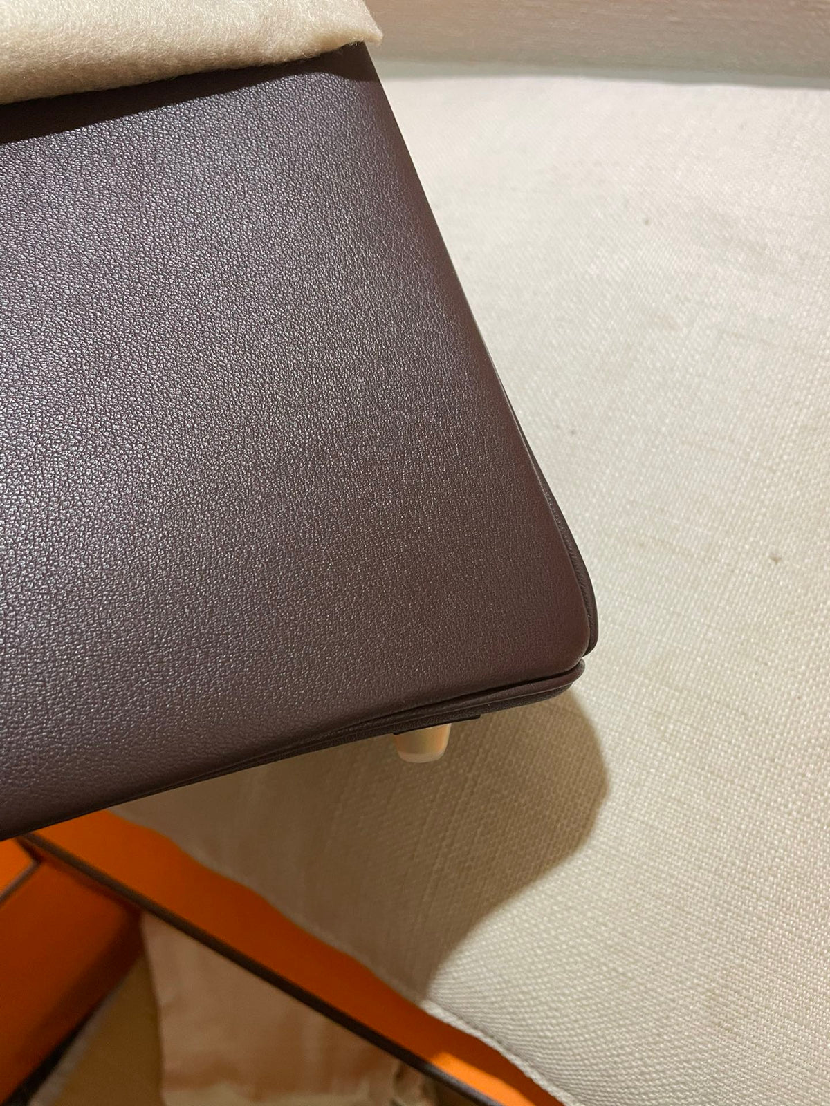 Elegant Dark Taupe Leather Top Handle Handbag with Silver-Tone Hardware