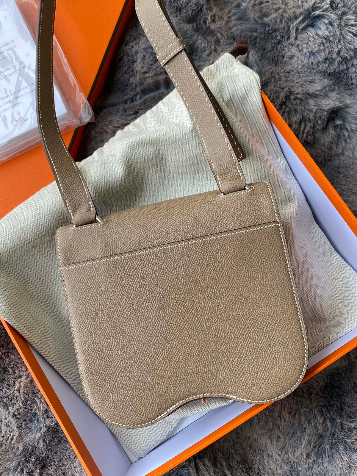 Hermès Della Cavalleria Mini Shoulder Bag - Taupe Leather