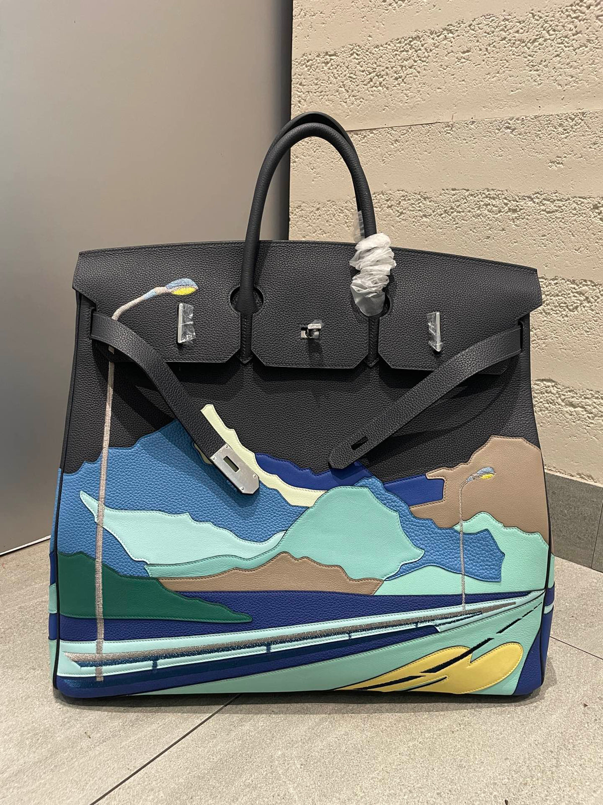 Hermès Birkin 40 Endless Road Black Leather Handbag with Silver Hardware