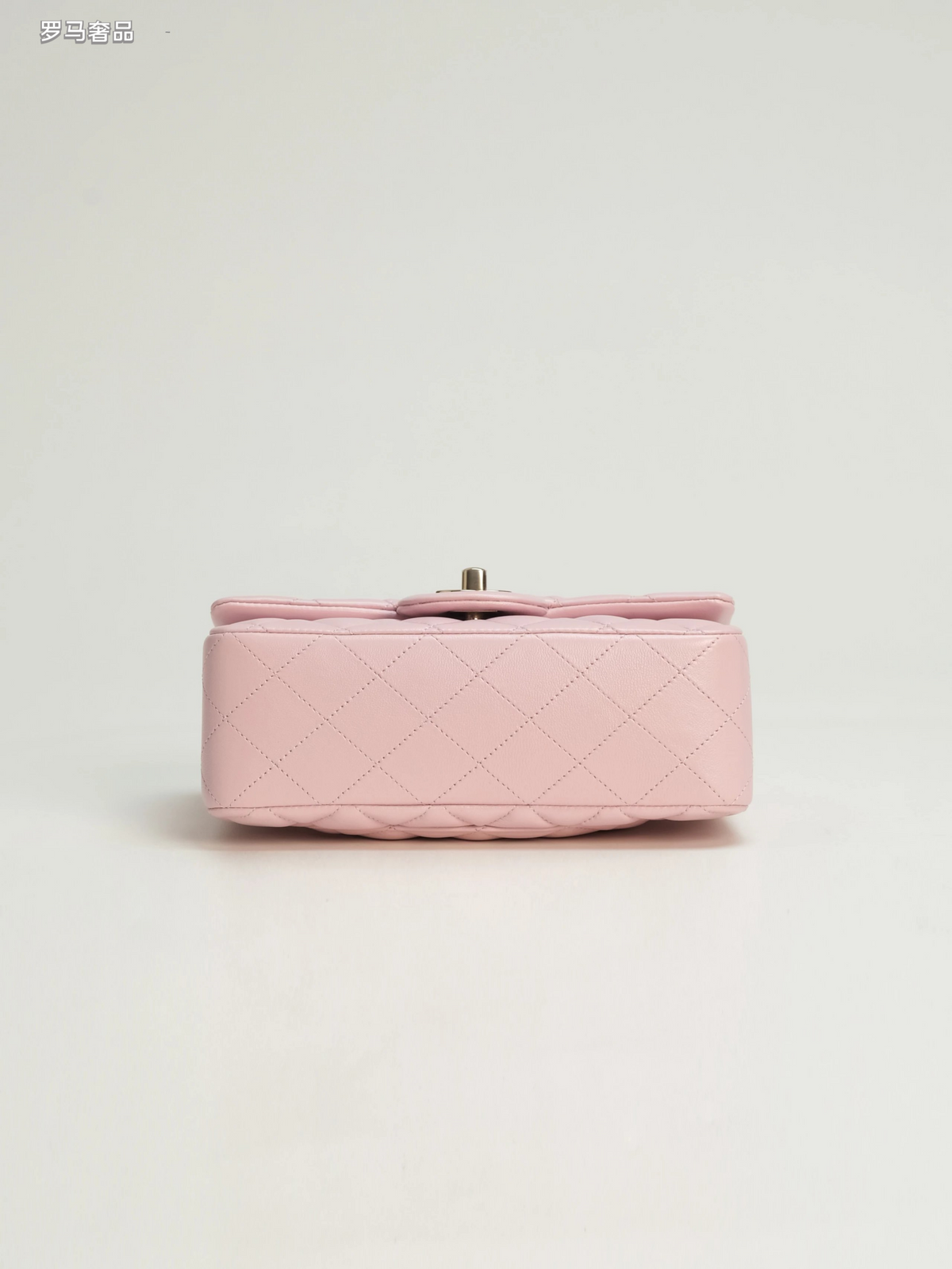 Pink Quilted Top Handle Handbag with Gold-Tone Chain Strap